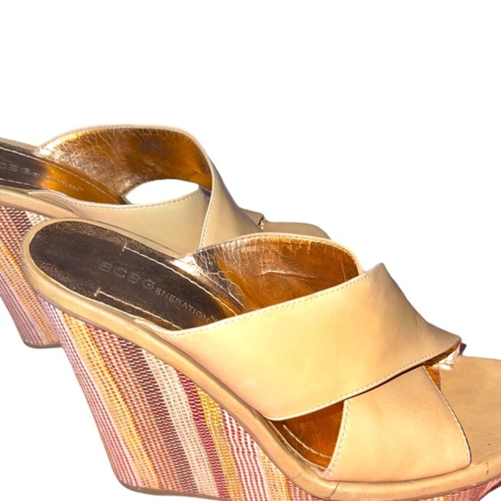 BCBG LEATHER WEDGES I bought them but never use